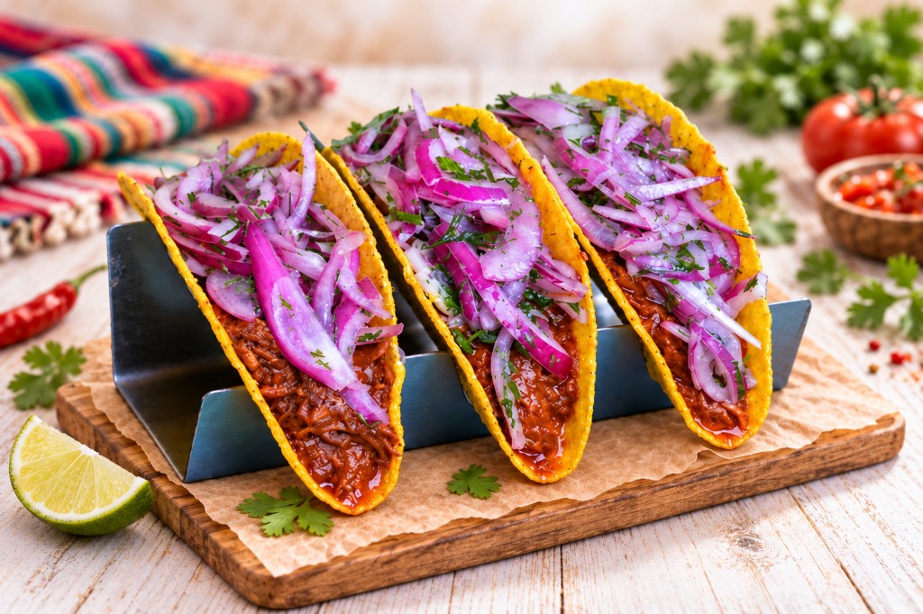Pork taco with BBQ sauce